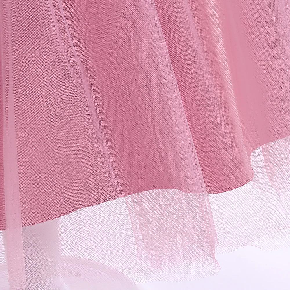 Summer Sequins Bow Party Dress For Girl Christmas Costume Elegant Wedding Princess Girls Dresses Lace Birthday Prom Gown Evening