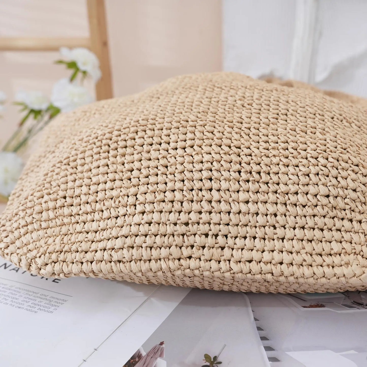 Casual Hobos Large Capacity Straw Women Shoulder Bags Designer Paper Weave Handbags Simple Handmade Summer Beach Big Tote Bag