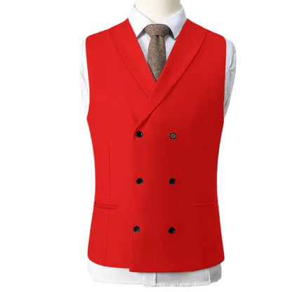 Men Vest Gray With Lapel Double Breasted Solid Waistcoat For Banquet Wedding Business Work Office Casual Daily Men Suit Vest