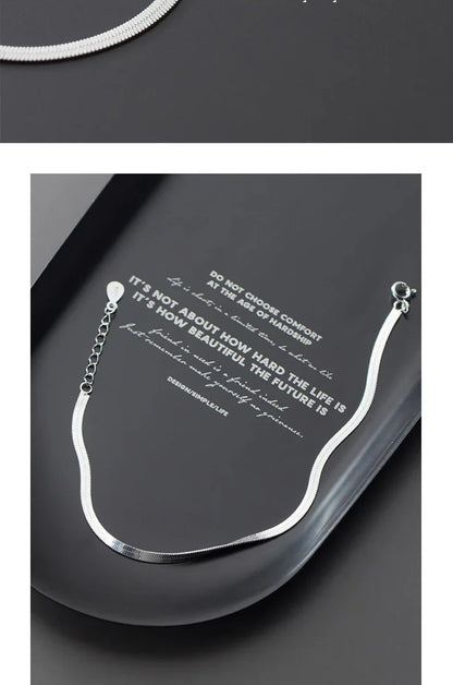 Classic 925 Sterling Silver Charm Braceket or Anklet for Women Adjustable Snake Bone Chain Fine Jewelry 2020 Design