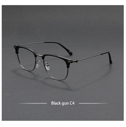 Fashion Vintage Teal Pure Titanium Eyeglasses Men and Women Computer Blue Blocking Myopia Customizable Prescription D8060