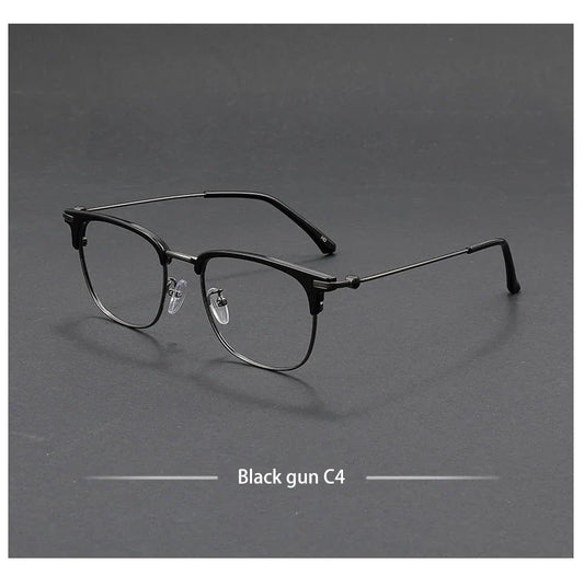 Fashion Vintage Teal Pure Titanium Eyeglasses Men and Women Computer Blue Blocking Myopia Customizable Prescription D8060
