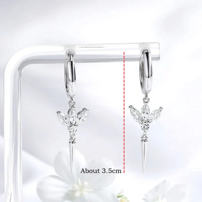 Test Passed 2.5*5mm All Moissanite Drop Earrings for Women Marquise Cut Valentine's Day Gifts 8 Gems 925 Sterling Silver