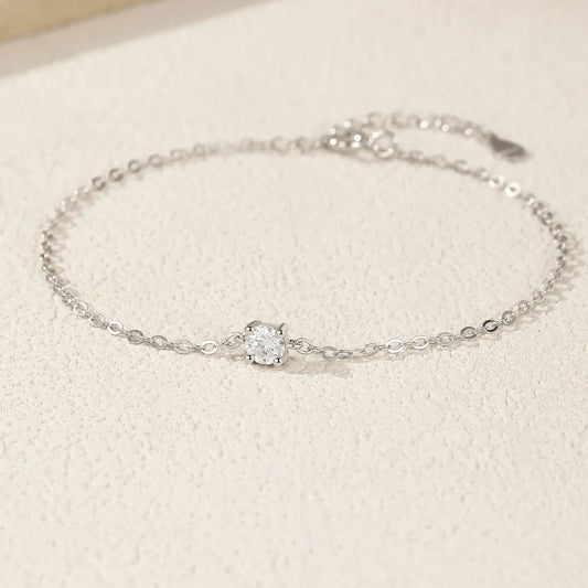 Bracelets en moissanite tendance de 0,1 à 0,5 carat pour femmes Élégante chaîne réglable en diamant de laboratoire Bijoux de mariage en argent sterling 925