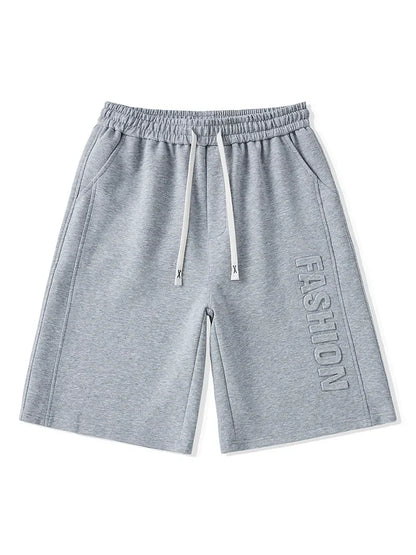 Men's Shorts Summer Clothes Fashion Letter Printed Casual Sweatpants Solid Color Loose Cotton Short Pants Male Straight Shorts