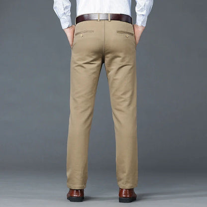 6 Colors Male Autumn Winter Casual Pants Chic Straight Formal Office Luxury Trousers Fashion Elastic Men Business Suit Pants