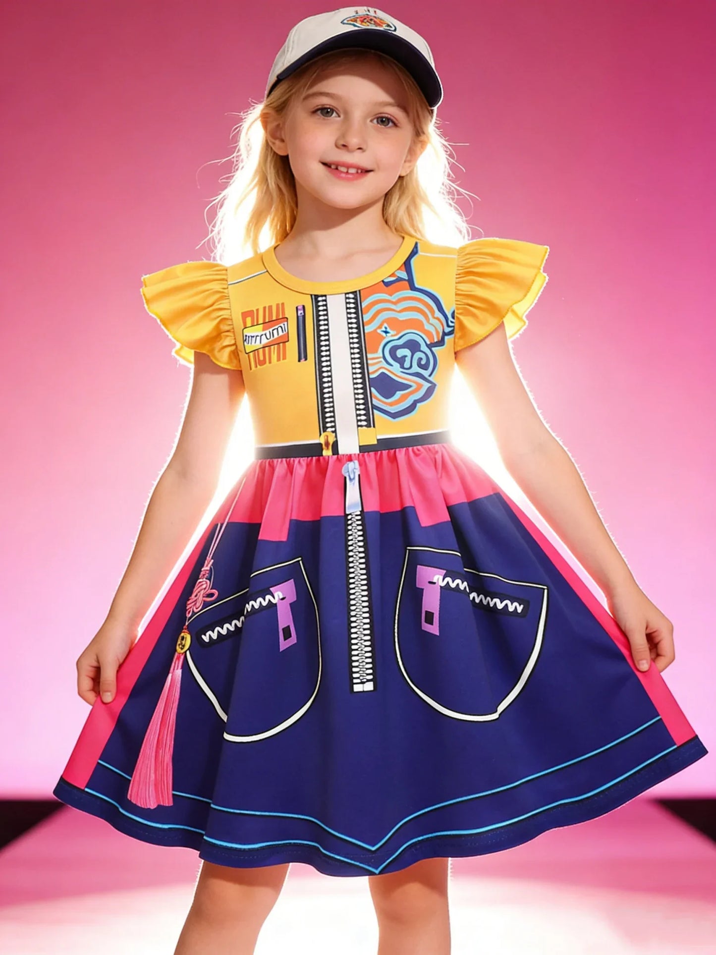Popular Movie Hallyu Girl Group Black And White Girl Dress With Sequin Print, Party Role-Playing Costume
