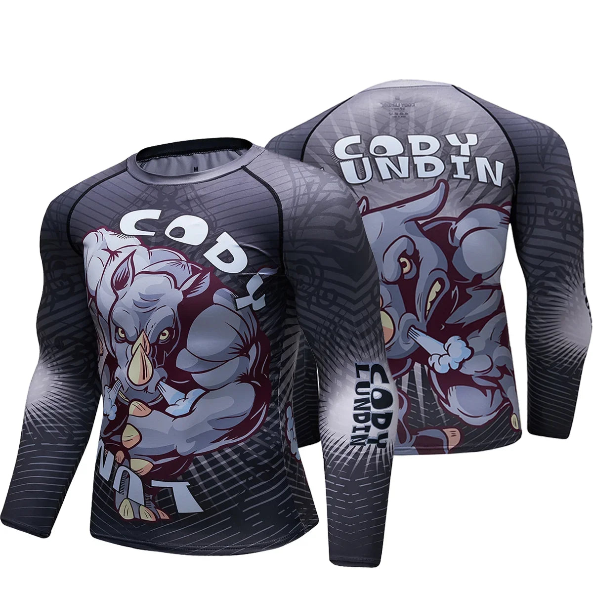 Men's Jiu Jitsu Kimono Rashguard MMA T-shirt Animal Print Compression Shirts Sport Tops Bjj Kickboxing Muay Thai Sport Boxing