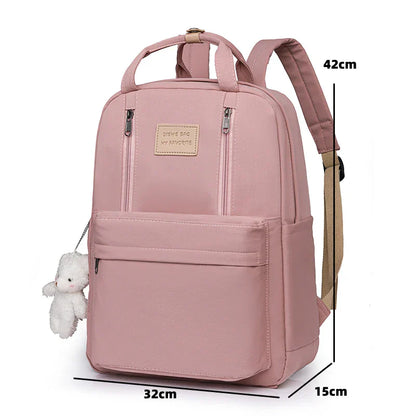 Solid Color Women Backpack High Quality Youth Waterproof Backpacks for Teenage Girls Female School Shoulder Bag Bagpack