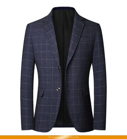 Brand 2026 Spring Mens Wedding Suits Blazer Check Autumn Single Breasted Suits Blazers Men Fashion Blazer for Mens