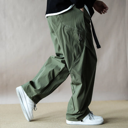 Mens Outdoor Water Resistant Quick Dry Cargo Jogger Pants Loose Fit Lightweight Breathable Streetwear Trendy Summer Casual Baggy