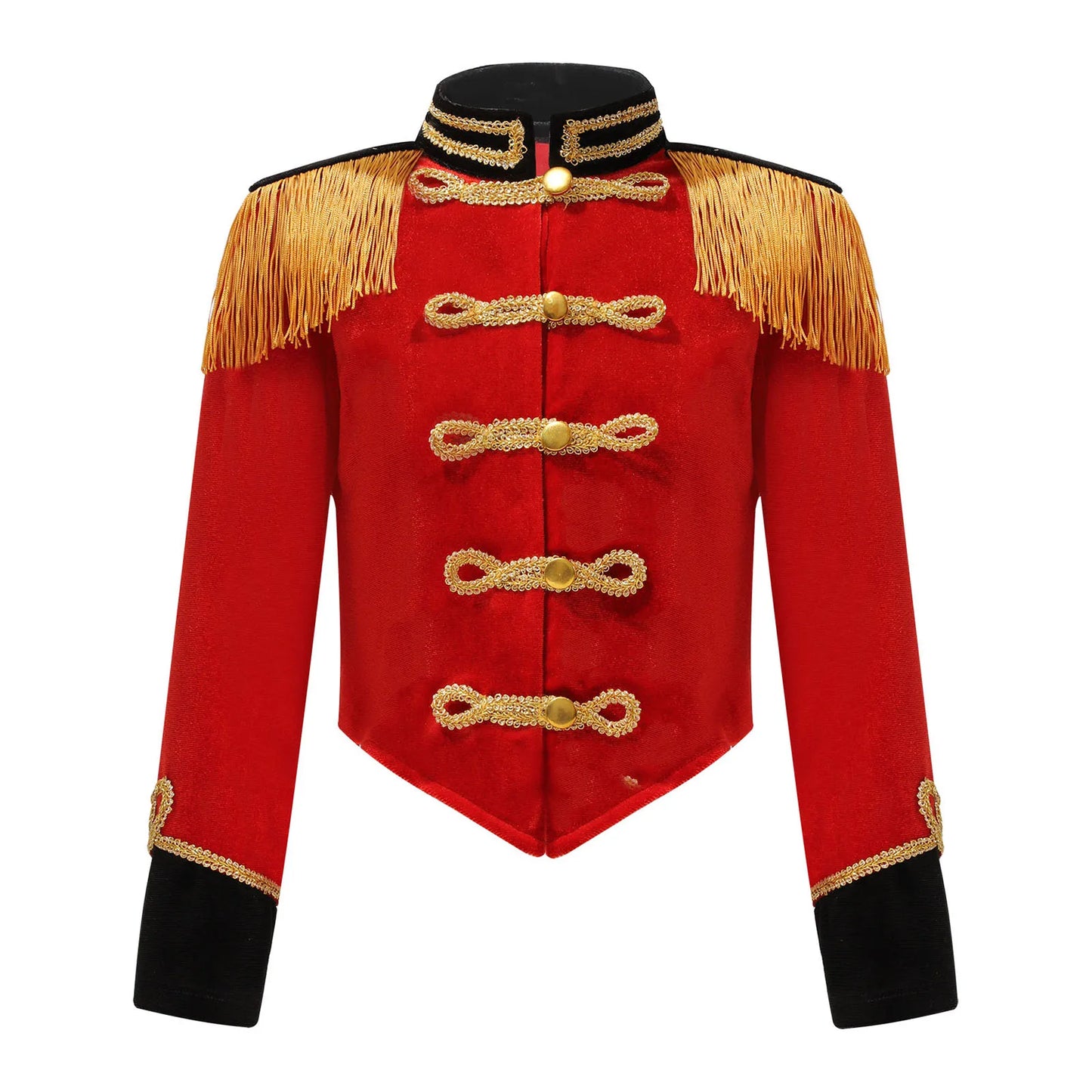 Kids Girls Boys Drum Major Costume Marching Band Uniform Ringleader Drummer Halloween Cosplay Performance Prince Costume