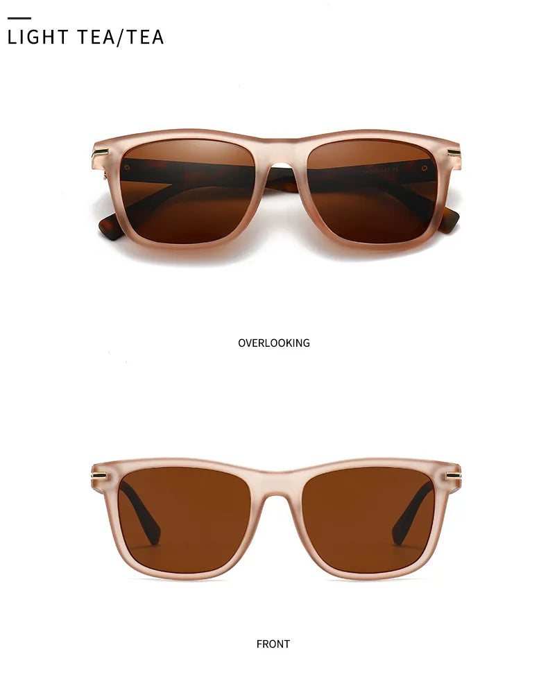 Trending Square Men Punk Rivets Sunglasses Retro Dark Green Eyewear Women Shades UV400 Polarized Sun Glasses