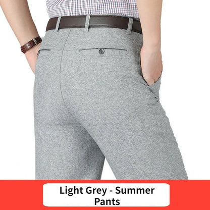 Mens Summer Casual Suit Thin Pants Classic Formal Business Fashion Autumn Thick Stretch Trousers Male Brand Clothes GOZBKF