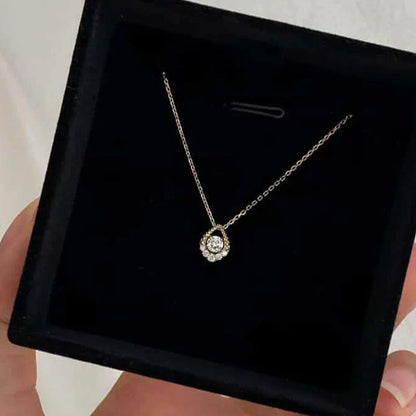 D VVS1 0.5CT Moissanite Necklace for Women Mermaid's Tears Pendant Wedding Party Fine Jewelry S925 Sterling Silver Gifts