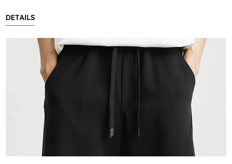 Men's Summer New American Casual Shorts Straight Loose Five-point Pants Solid Color Drawstring Pocket Micro-elastic Sports Pants