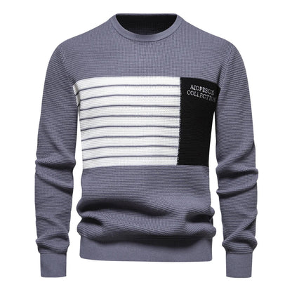 Fashion Stripe Youth Sweater for Men Casual Pullover Quality Knitted Sweater Male Winter Long Sleeved