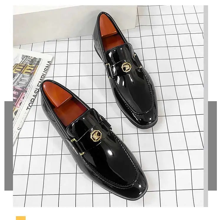 New Black Loafers Men Slip-On Round Toe Fashion Mens Dress Shoes Free Shipping Wedding Shoes for Men Size 38-47