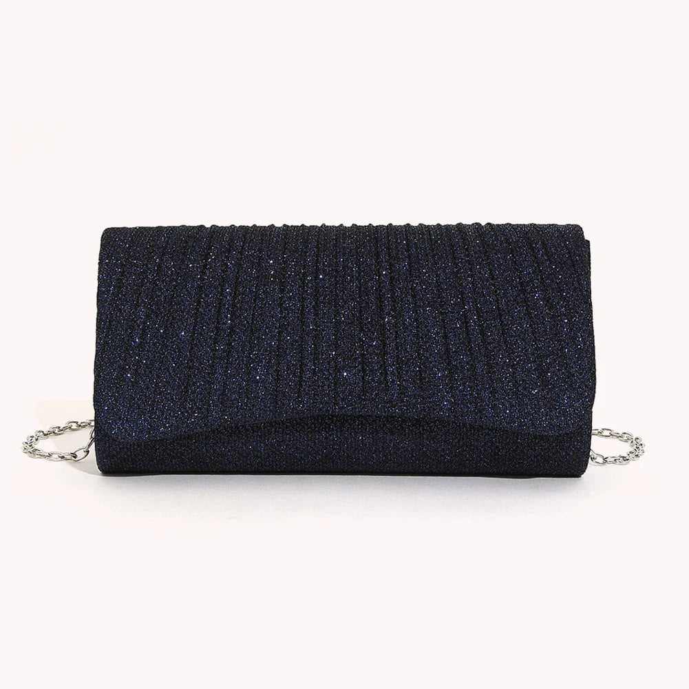 Women Shiny Crossbody Bag Elegant Sparkle Shoulder Bags Clutch Bag Fashion Chain Tote Handbag Ladies Chic Evening Wedding Clutch