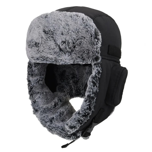 Men's Trapper Hat With Faux Fur Linning Eskimo Windproof Waterproof Winter Warm Hats Ushanka Hunting Skiing Hat