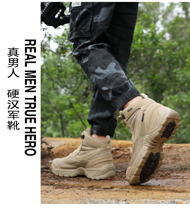 Men Tactical Boots Waterproof Army Plus Work Climbing Shoes Size Boot Anti-Slip Casual Outdoor Military Brand Ankle Hiking Shoes