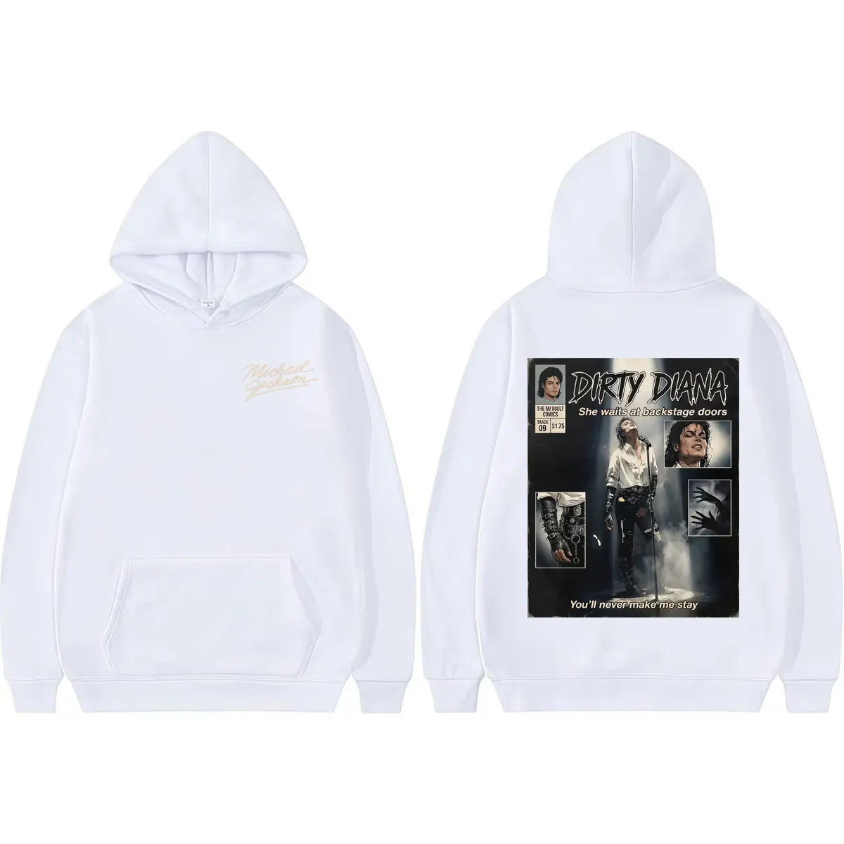 Michael Jackson Dirty Diana Hoodie King of Pop Bad Era Rock Sweatshirts Men Women Fashion Hip Hop High Quality Hoodie Streetwear