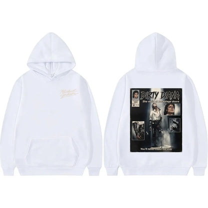 Michael Jackson Dirty Diana Hoodie King of Pop Bad Era Rock Sweatshirts Men Women Fashion Hip Hop High Quality Hoodie Streetwear