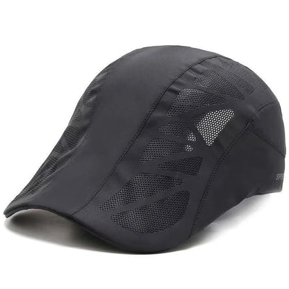 Summer Mens Sports Sun Hats Breathable Mesh Quick-drying Visor Caps Outdoor Gorro Hombre Boina Golf Hat Fashion Solid Flat Cap