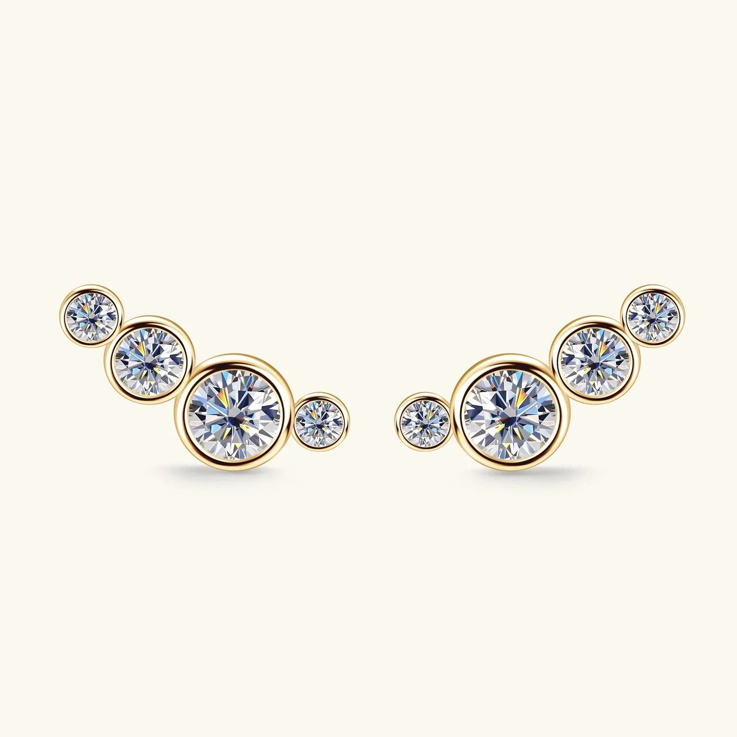 3mm Bezel Moissanite Earrings Original 925 Sterling Silver D Color Diamond Bubble Earrings Ear Stud for Women Fine Jewelry