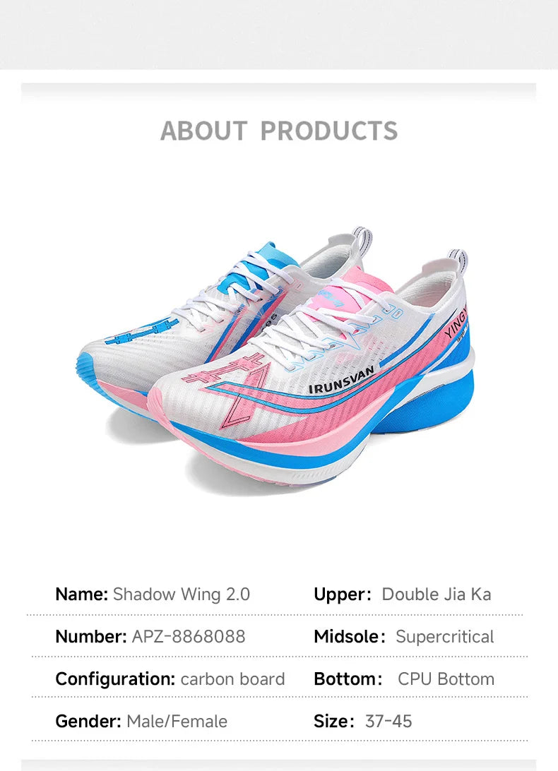 Shadow Wing 2.0 Carbon Plate Professional Marathon Running Shoes Men Lightweight Cushioning Training Outdoor Sneakers