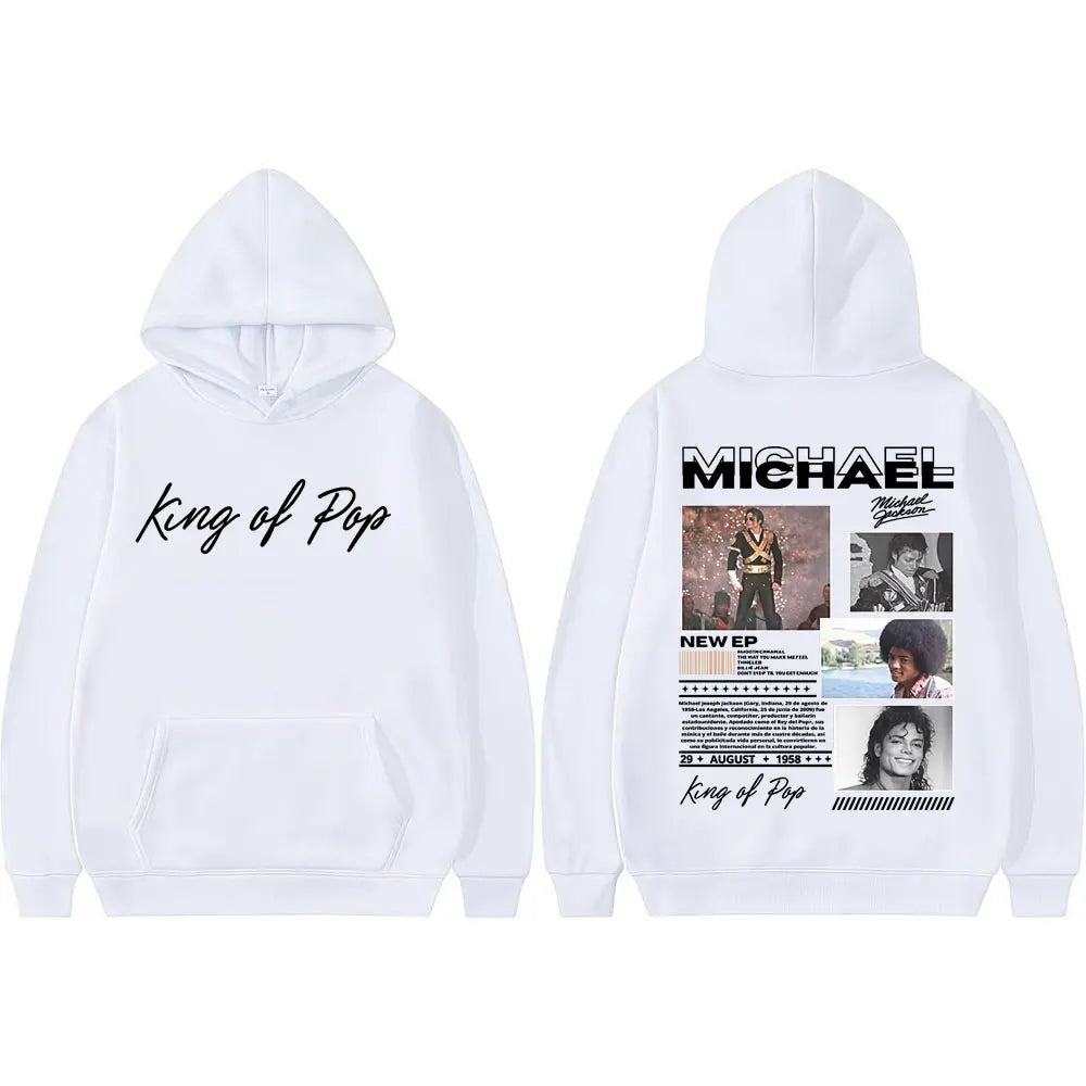 King of Pop Michael Jackson Bad Era Hoodies Men's Clothes Fashion Hip Hop Punk Sweatshirt Long Sleeve Oversized Hoodie Pullovers