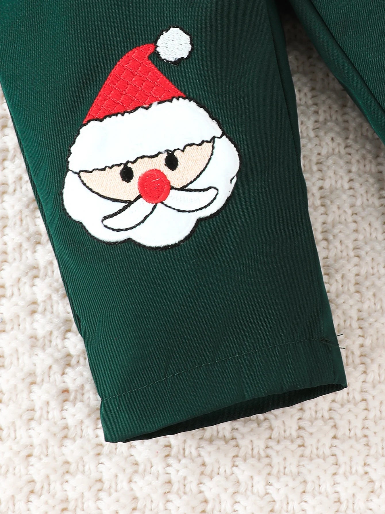 3PCS，Baby Christmas set: Plaid long sleeve Jumpsuit with detachable bow tie+Santa decorative Suspenders，Casual comfort.