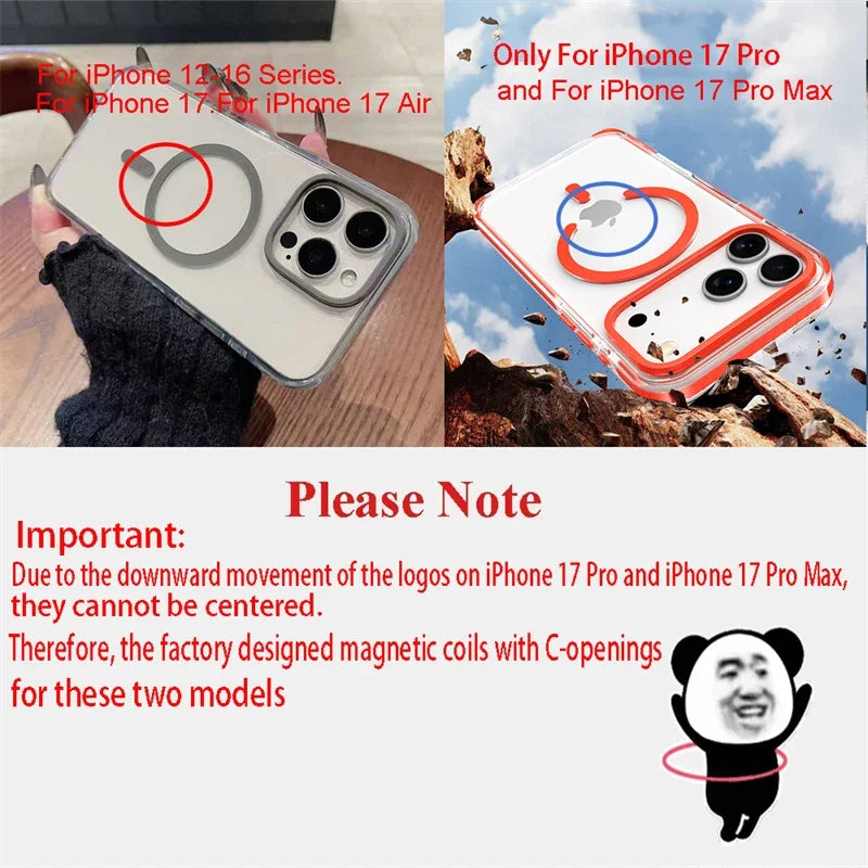 Luxury PE Striped Border HD Phone Case for iPhone 17 Air 16 15 14 Plus 13 12 Pro Max for Magsafe Magnetic Wireless Charge Cover