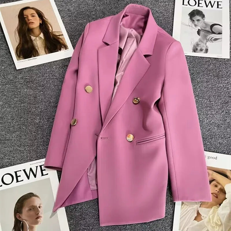 Women's Casual  Jaet Coat 22 Colors Small Suit Outerwear Long Sve Commute Sle Pure Color Spring Season