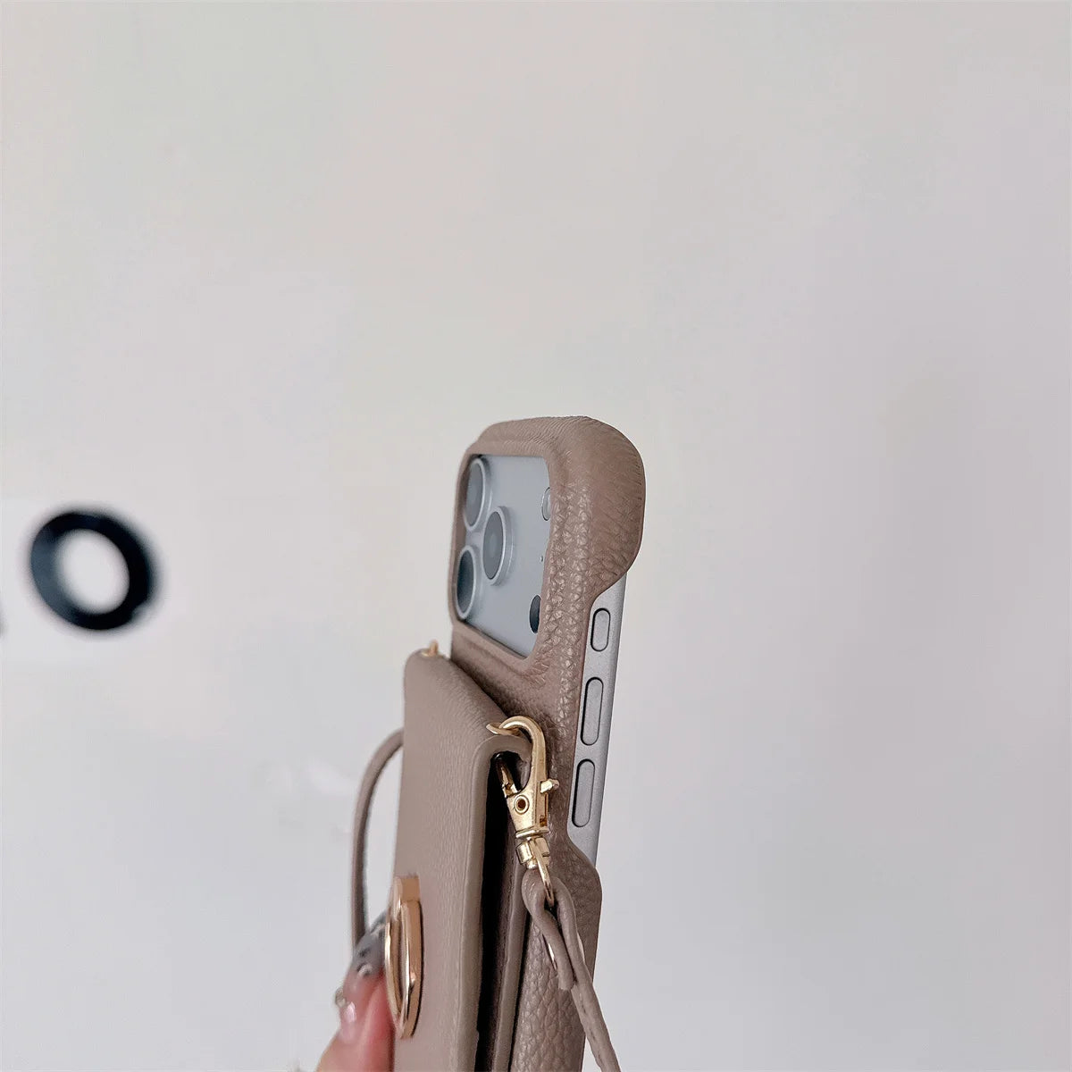 Crossbody Lanyard with Ring Card Holder Make up Mirror Wallet Phone Case for IPhone 17 Air 16E 15 14 Plus 13 12 11 Pro Max Cover