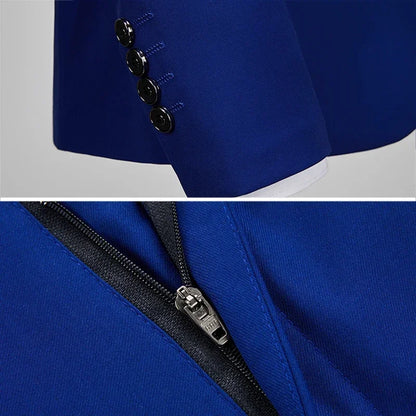 ( Jacket+ Pants ) Men's Slim Fit 2 Piece Suit Double Breasted Business Wedding Prom Tuxedo Suits Blazer & Pants Set