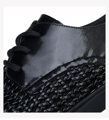 Summer Hallow Breathable Elegant Shoes Man Black Fashion Business Casual Shoe Male Lace Designer Leather Shoes for Men