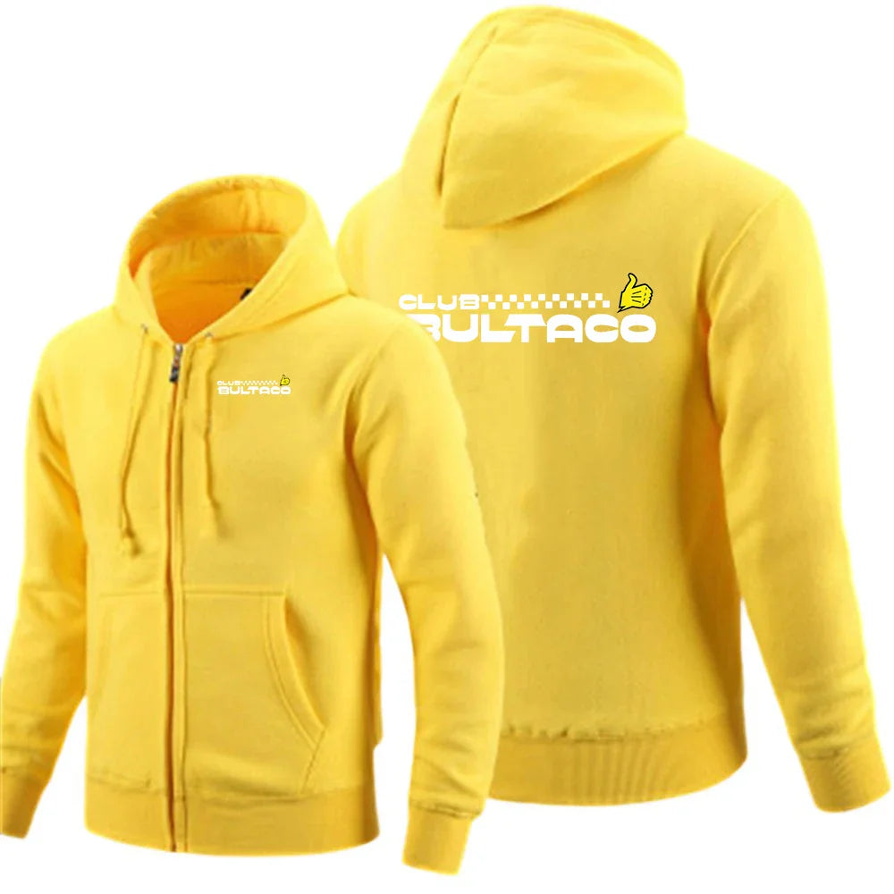 Bultaco Cemoto Motorcycles Logo Print Sweatshirt Hooded Coat 2026 Spring And Autumn Men's Versatile Cardigan Hoodies Jacket