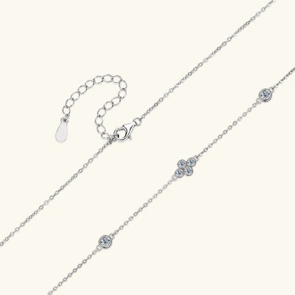 925 Sterling Silver Choker Necklaces 3mm Moissanite Clover Necklace for Women Neck Chain Female Jewelry Gift