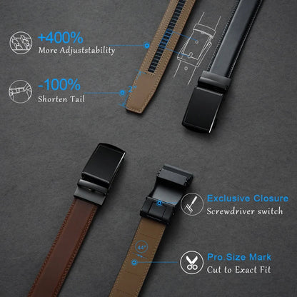 Mens Leather Belt Multiple Colors Automatic Available Belts Leisure Fashion Ratchet Belts for Men Pants Waistband