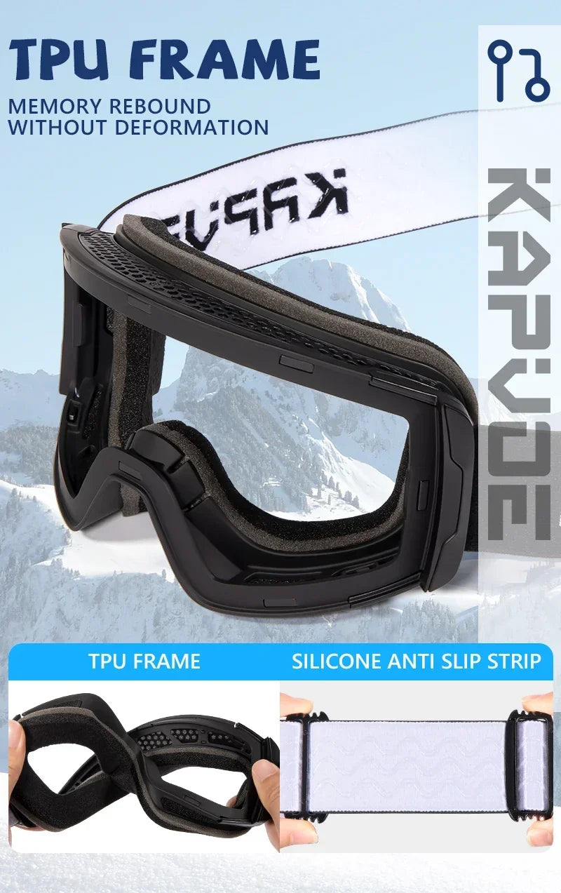 Photochromic Ski Goggles Magnetic Anti-Fog Lenses UV400 Protection Men Women Ski Goggles Snow Sunglasses Sports Eyewear