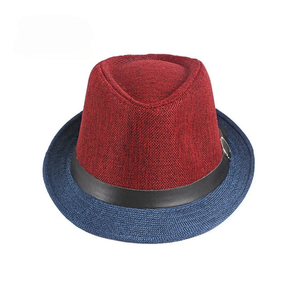 Spring and Summer Patchwork Men's Jazz Hat  Unisex Fashionable Fedoras Hat for Women