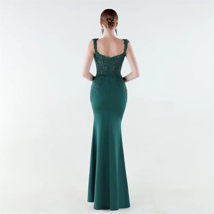 10 Colors Women's Sexy Slit Evening Dress with Appliques Soft Satin Wedding Party Dresses Prom Gowns robe de soiree
