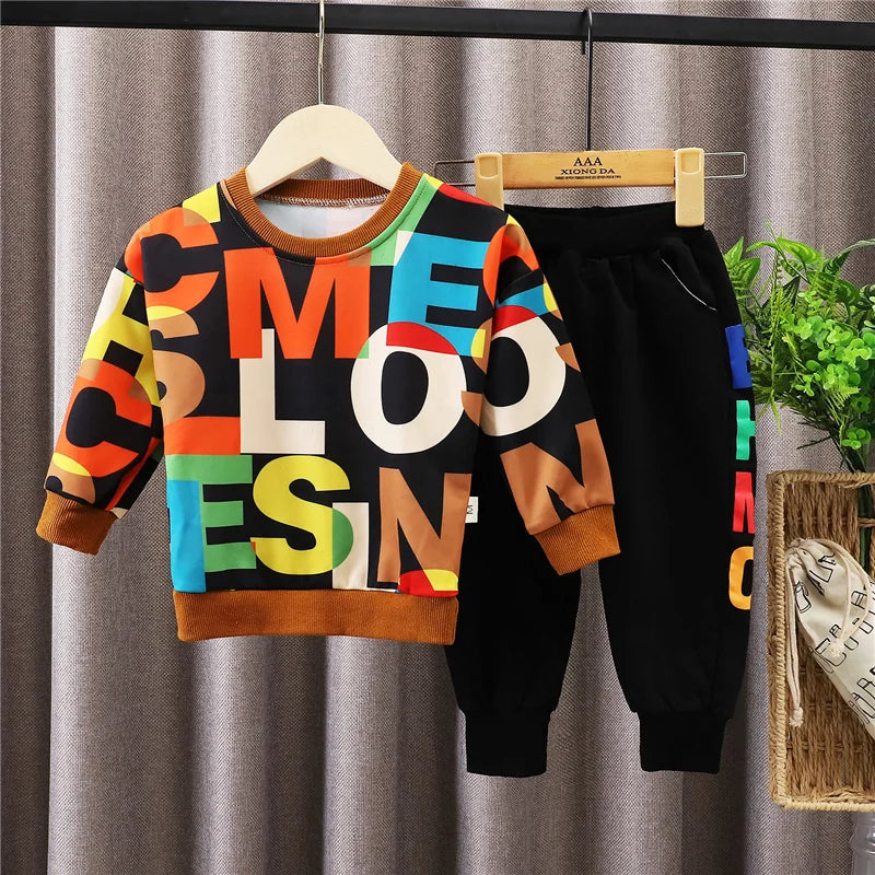 New Spring Autumn Baby Girl Clothes Kids Boys Clothing Children Casual T-Shirt Pants 2Pcs/Sets Toddler Costume Infant Tracksuits