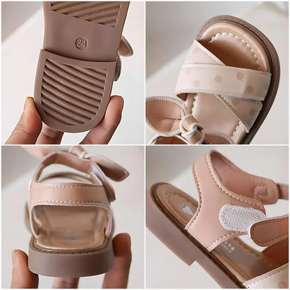 2026 Summer New Girls Soft Bottom Sandals Fashion Retro Hollow Roman Casual Shoes Open-toe Hundreds Of Princess Beach Shoes