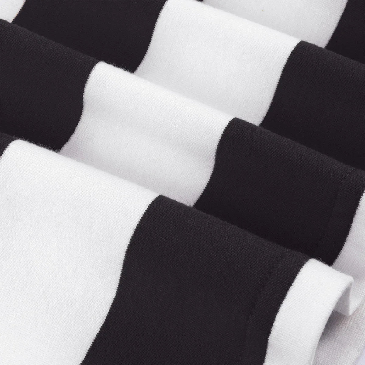 Black White Striped T-Shirt Men Basic Crewneck Short Sleeve Casual Daily Tops Halloween Costume Theme Party Tee Clothes