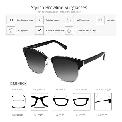 Half Frame Sunglasses Women's Fashion Half Frame Driving Sunglasses Outdoor Travel