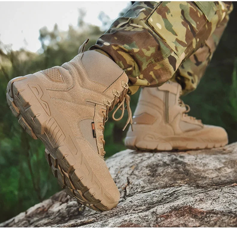 New Men Tactical Boots Ankle Waterproof Desert Hunting Hiking Shoe Unisex Lace Up Male Army Boot Brand Motorcycle Climbing Shoes