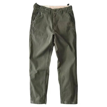Heavy Tooling Straight-leg Pants Men's Korean Ami Kaji Pure Cotton Men's Long Pants Old Worn Hole Casual Pants Cotton Mens Jeans