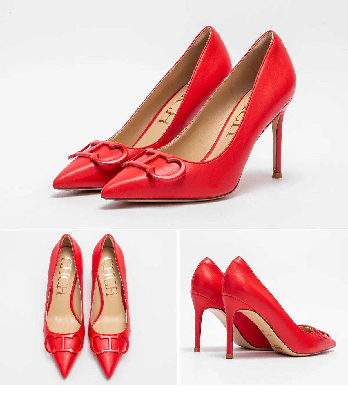 Red high heels 5-8cm pointed fine heel sexy leather shoes with evening dress banquet shoes luxury brands